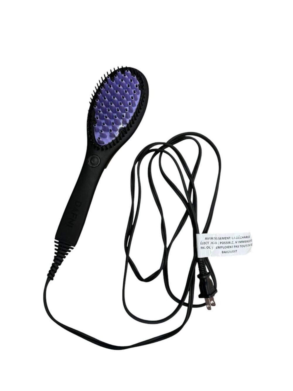 DAFNI Go Ceramic Heated Straightening Brush Black & Purple Hair Tool